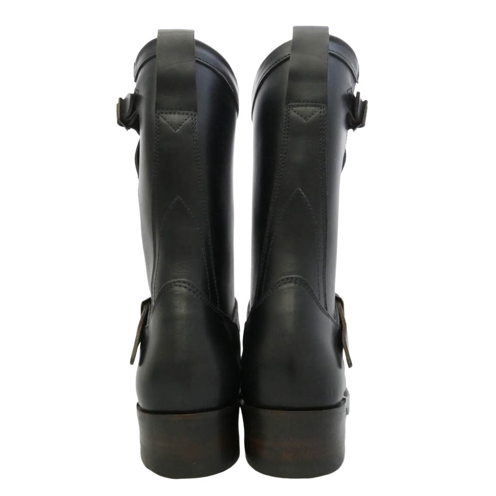 RRL ダブルアールエル USA製 ENGINEER BOOTS ジュリアンメイド VIBRAM ビブラムソール CATS PAW キャッツポウヒール 茶芯 レザー エンジニアブーツ ブラック系 US10【美品】【中古】