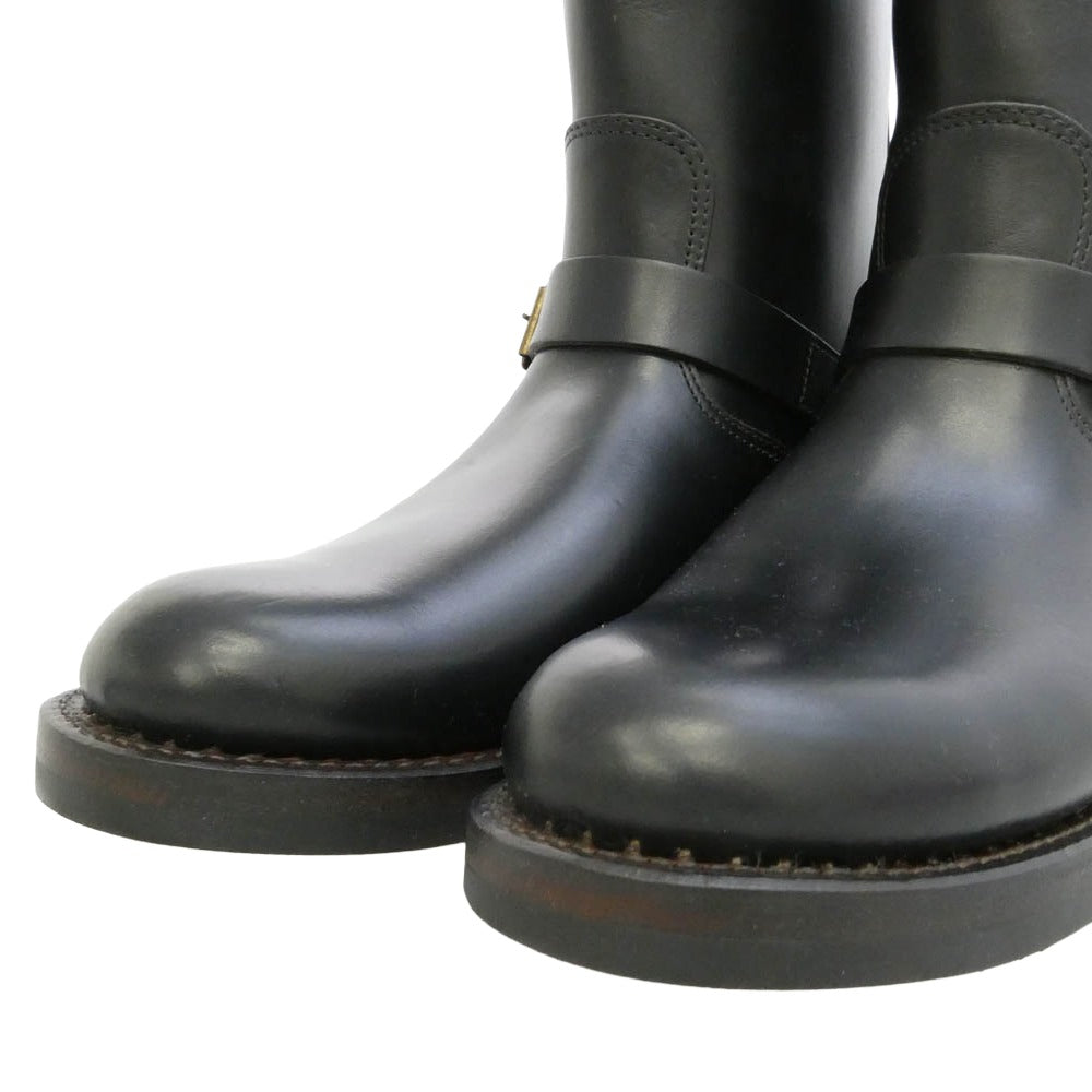 RRL ダブルアールエル USA製 ENGINEER BOOTS ジュリアンメイド VIBRAM ビブラムソール CATS PAW キャッツポウヒール 茶芯 レザー エンジニアブーツ ブラック系 US10【美品】【中古】