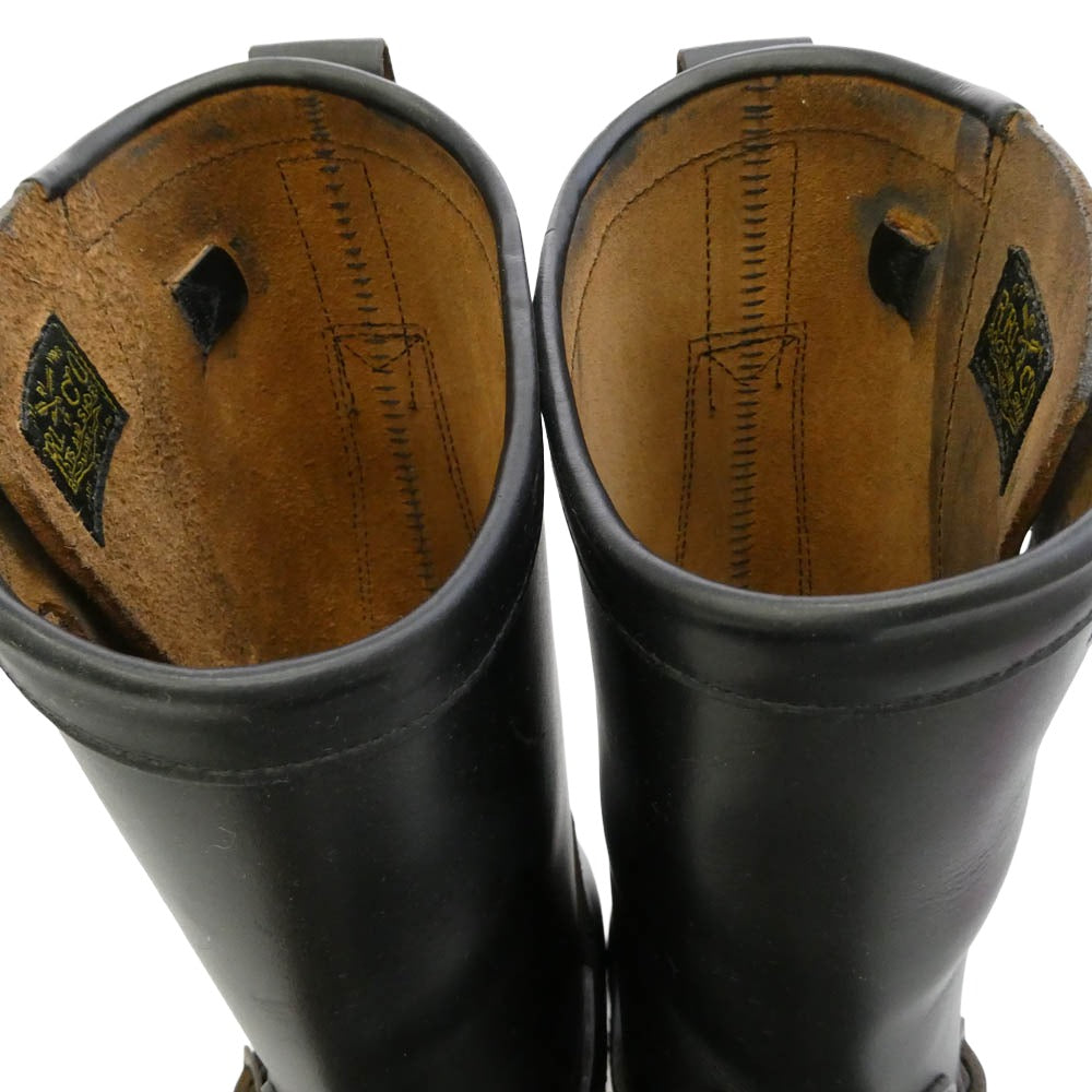 RRL ダブルアールエル USA製 ENGINEER BOOTS ジュリアンメイド VIBRAM ビブラムソール CATS PAW キャッツポウヒール 茶芯 レザー エンジニアブーツ ブラック系 US10【美品】【中古】