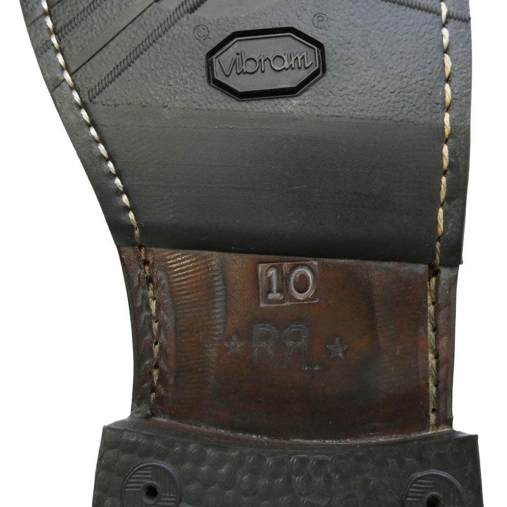 RRL ダブルアールエル USA製 ENGINEER BOOTS ジュリアンメイド VIBRAM ビブラムソール CATS PAW キャッツポウヒール 茶芯 レザー エンジニアブーツ ブラック系 US10【美品】【中古】