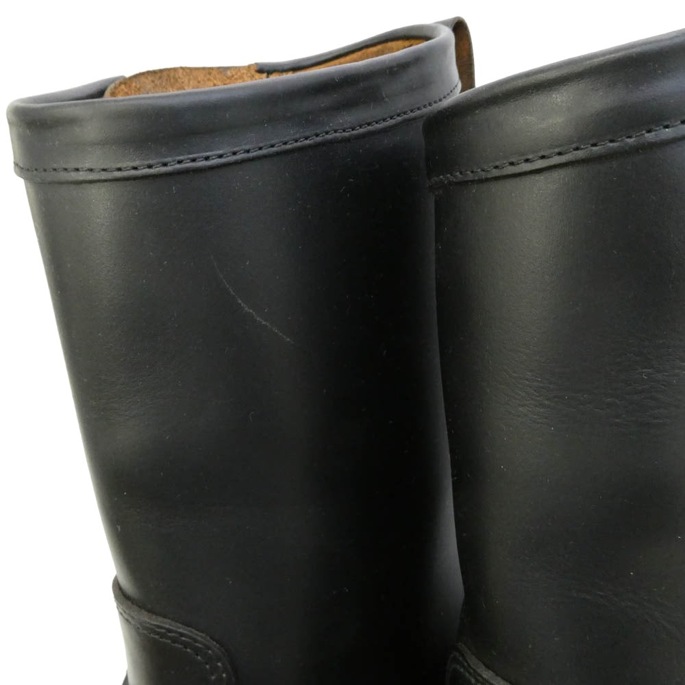 RRL ダブルアールエル USA製 ENGINEER BOOTS ジュリアンメイド VIBRAM ビブラムソール CATS PAW キャッツポウヒール 茶芯 レザー エンジニアブーツ ブラック系 US10【美品】【中古】