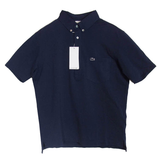 LACOSTE ラコステ PH063LJ-99 Polo Shirt ボタンダウン ピケ 鹿の子 ポロシャツ ネイビー系 3【中古】