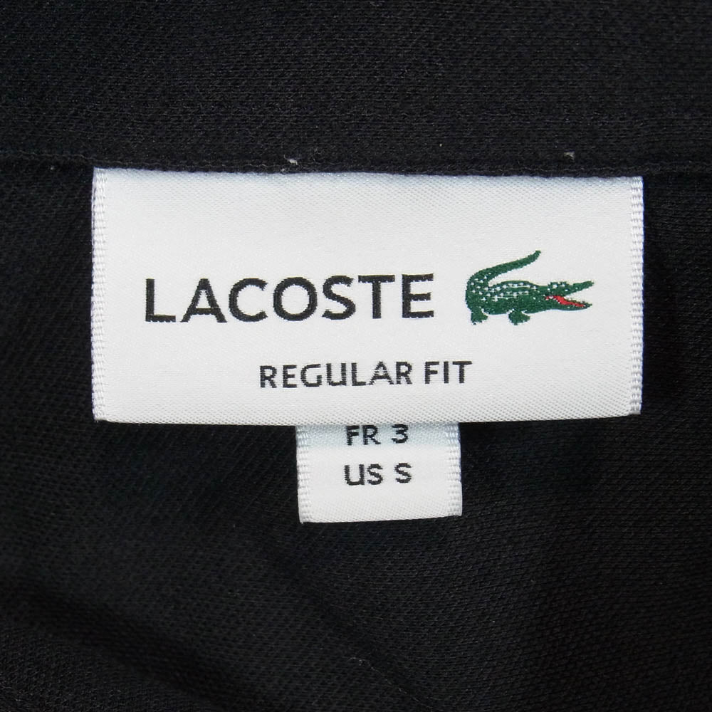 LACOSTE ラコステ PH063LJ-99 Polo Shirt ボタンダウン ピケ 鹿の子 ポロシャツ ブラック ブラック系 3【中古】