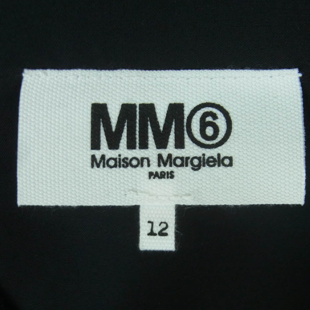 MAISON MARGIELA メゾンマルジェラ 23SS M60387 MM6 エムエムシックス レーヨン 切り替え 半袖 カットソー Tシャツ キッズ ジュニア ブラック系 12【中古】