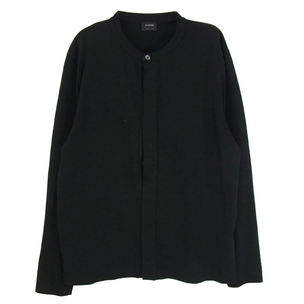 JIL SANDER ジルサンダー JSML707016ML24780872 コットン カーディガン カットソー バンドカラー ブラック系 L【中古】