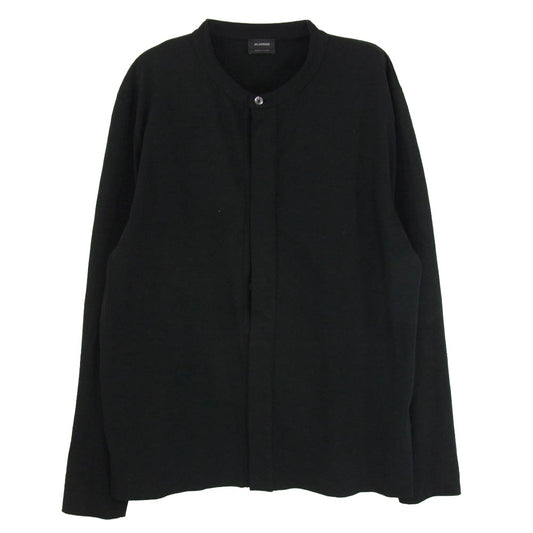 JIL SANDER ジルサンダー JSML707016ML24780872 コットン カーディガン カットソー バンドカラー ブラック系 L【中古】