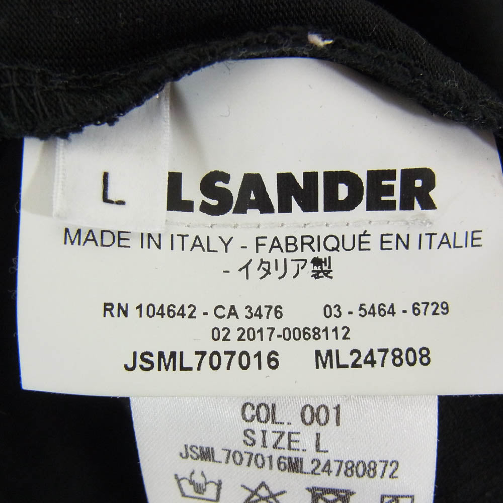 JIL SANDER ジルサンダー JSML707016ML24780872 コットン カーディガン カットソー バンドカラー ブラック系 L【中古】