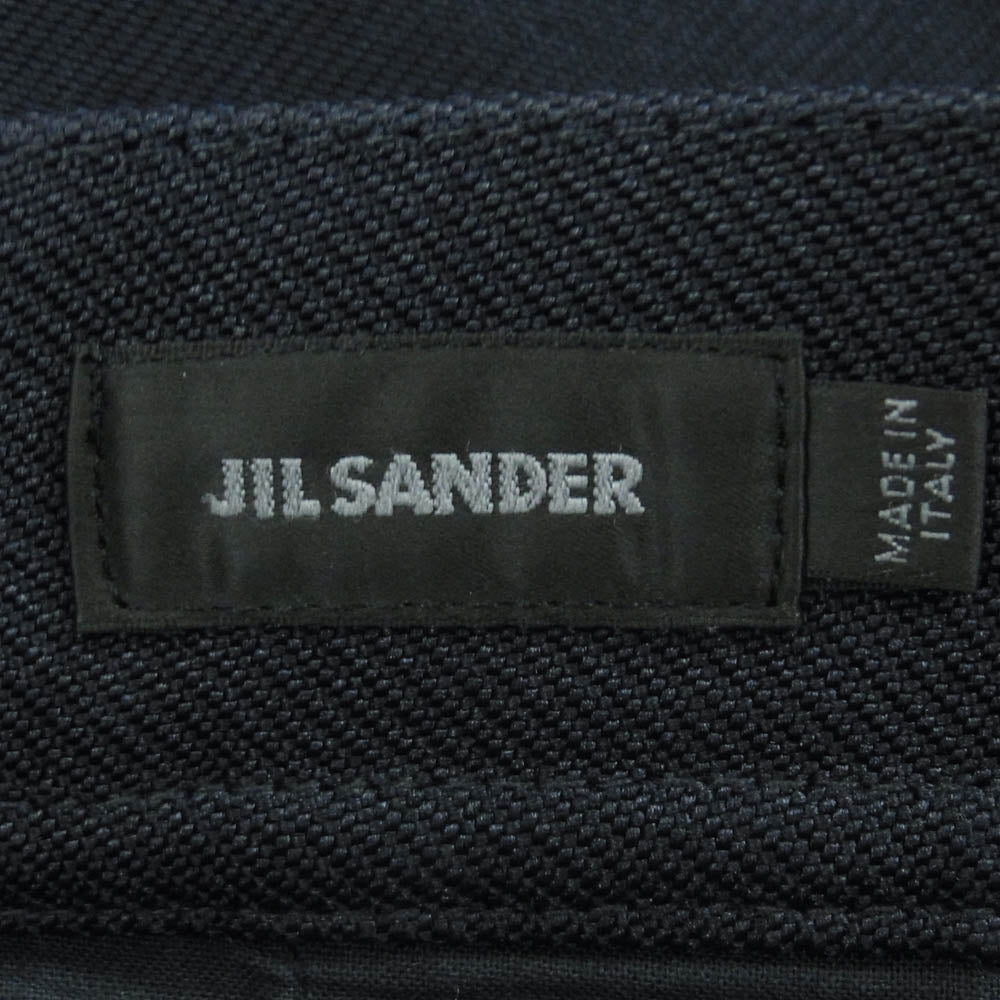 JIL SANDER ジルサンダー 15SS JSMG310431 ナイロン テーパード スラックス パンツ イタリア製 ネイビー系 46【中古】
