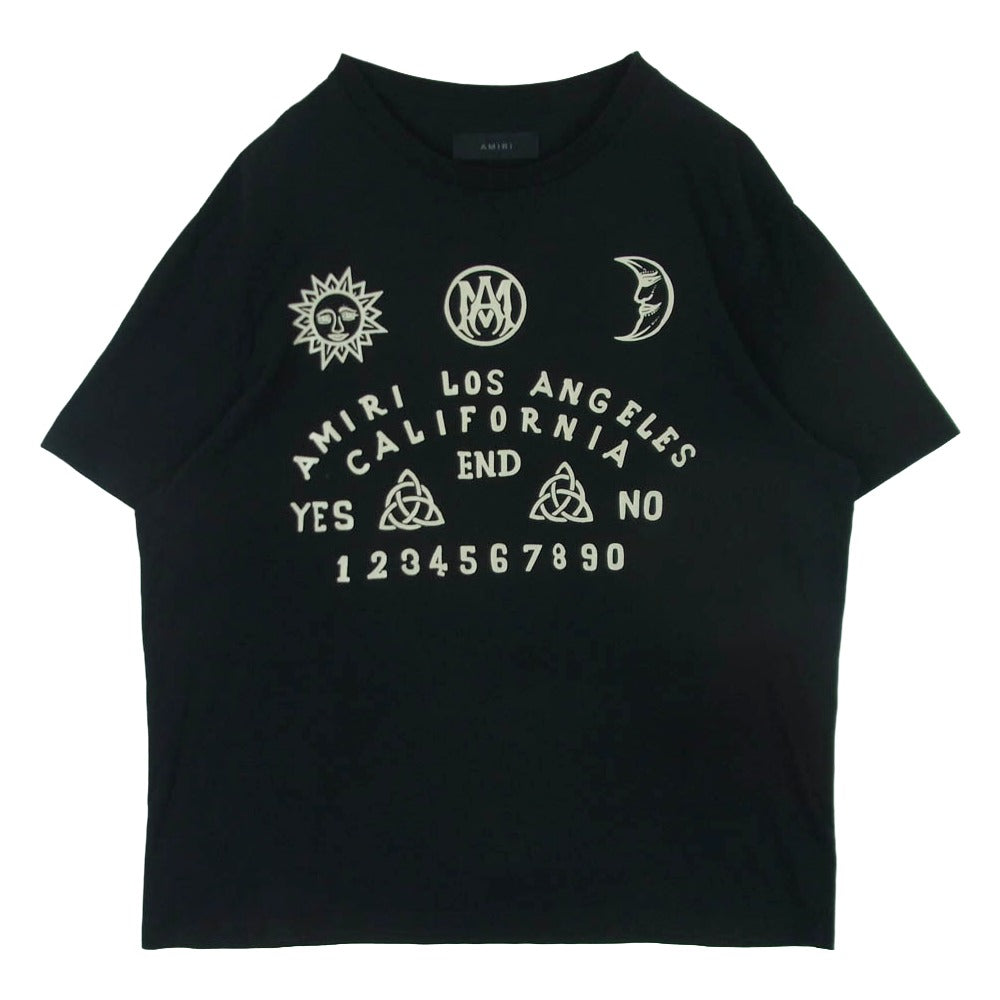 AMIRI アミリ OUIJA BOARD ウィジャボード プリント Tシャツ 半袖 カットソー コットン イタリア製 ブラック系 XL【中古】