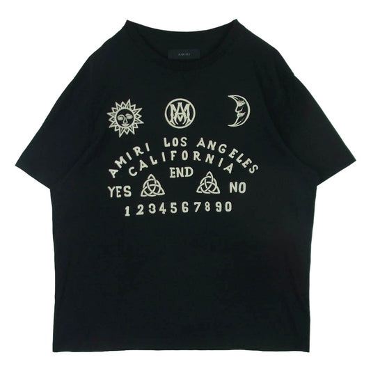AMIRI アミリ OUIJA BOARD ウィジャボード プリント Tシャツ 半袖 カットソー コットン イタリア製 ブラック系 XL【中古】