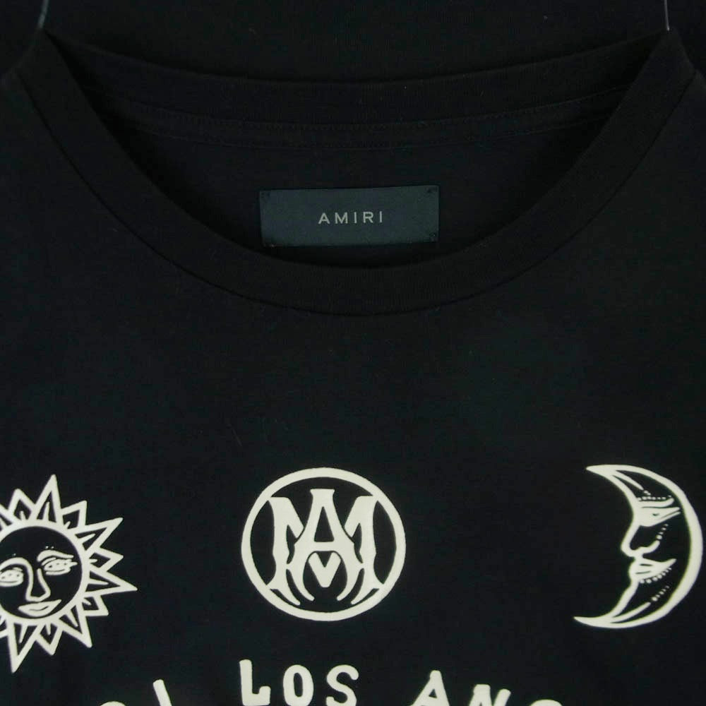 AMIRI アミリ OUIJA BOARD ウィジャボード プリント Tシャツ 半袖 カットソー コットン イタリア製 ブラック系 XL【中古】