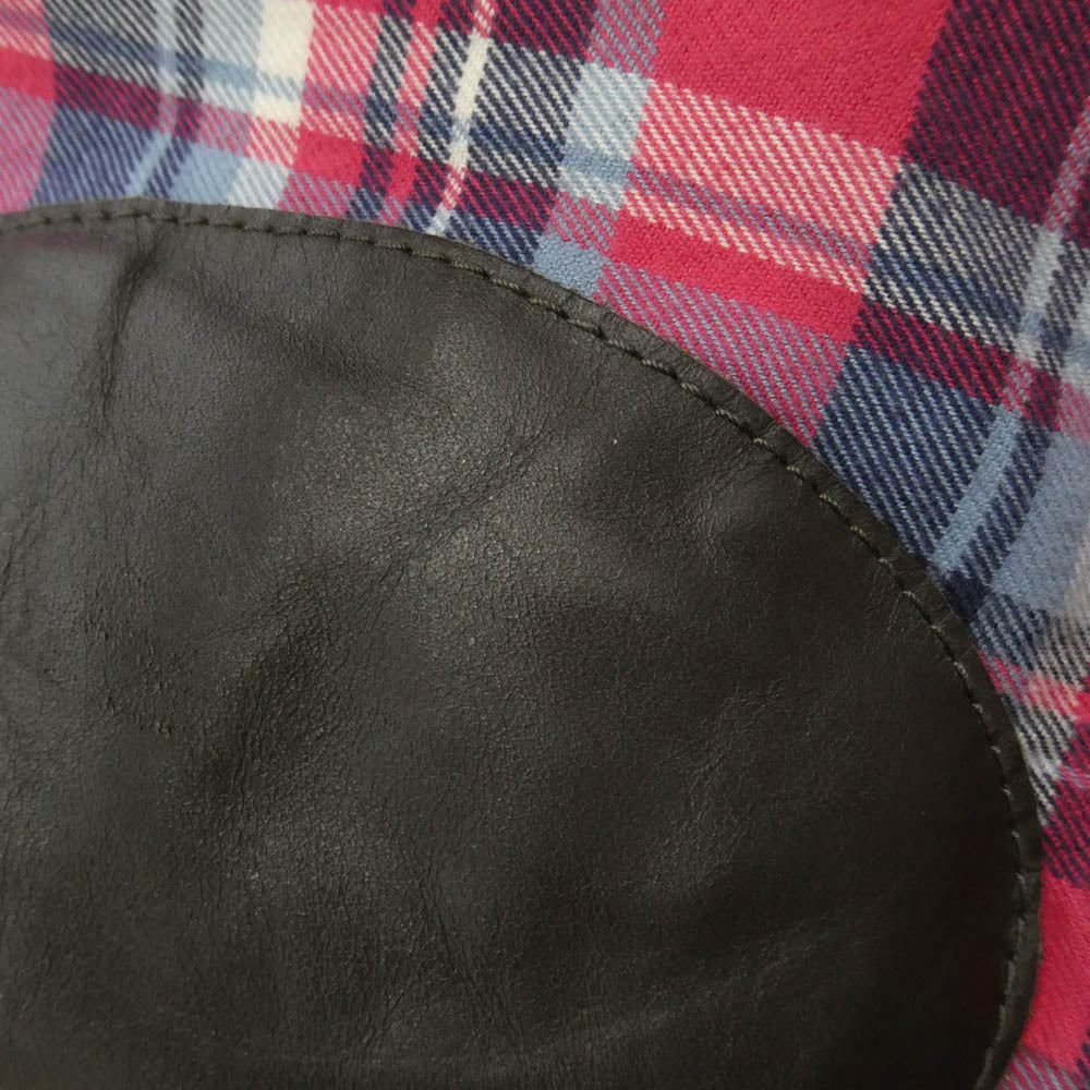 MAISON MARGIELA メゾンマルジェラ 16SS S50DL0270 フランネル チェック シャツ レザー エルボーパッチ 10ライン 四つタグ ピンク系 46【中古】