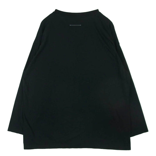 MAISON MARGIELA メゾンマルジェラ 24SS SH0GC0009 MM6 エムエムシックス 八の字 ジップ プリント 長袖 カットソー ブラック系 XL【中古】