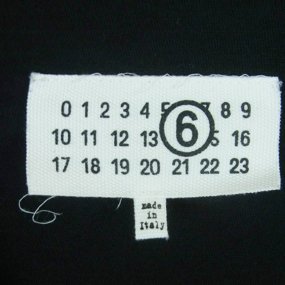 MAISON MARGIELA メゾンマルジェラ 24SS SH0GC0009 MM6 エムエムシックス 八の字 ジップ プリント 長袖 カットソー ブラック系 XL【中古】