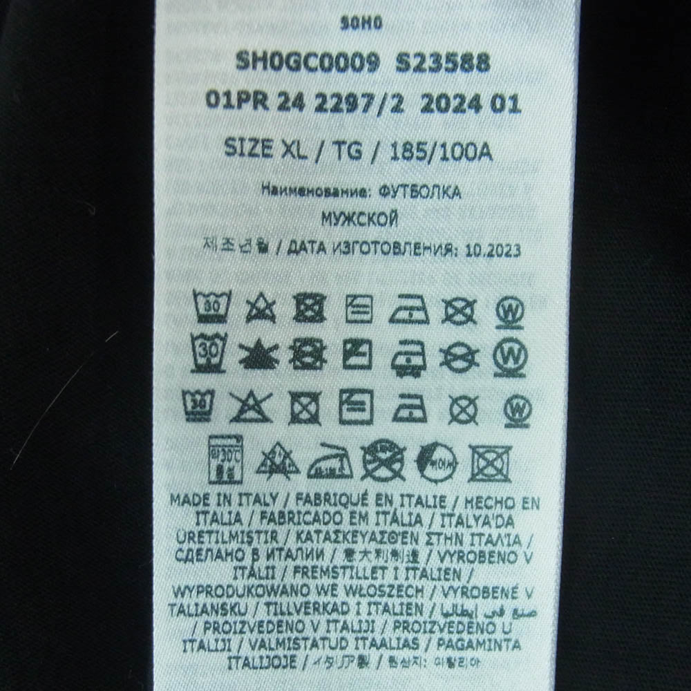 MAISON MARGIELA メゾンマルジェラ 24SS SH0GC0009 MM6 エムエムシックス 八の字 ジップ プリント 長袖 カットソー ブラック系 XL【中古】