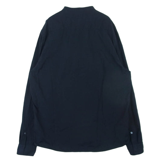 JIL SANDER ジルサンダー 18SS JSUO742326 バンドカラー コットン シャツ メタル スナップ 長袖 ネイビー系 41 / 16【中古】