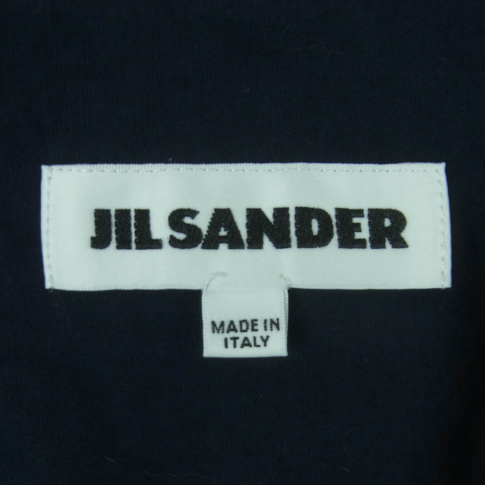 JIL SANDER ジルサンダー 18SS JSUO742326 バンドカラー コットン シャツ メタル スナップ 長袖 ネイビー系 41 / 16【中古】