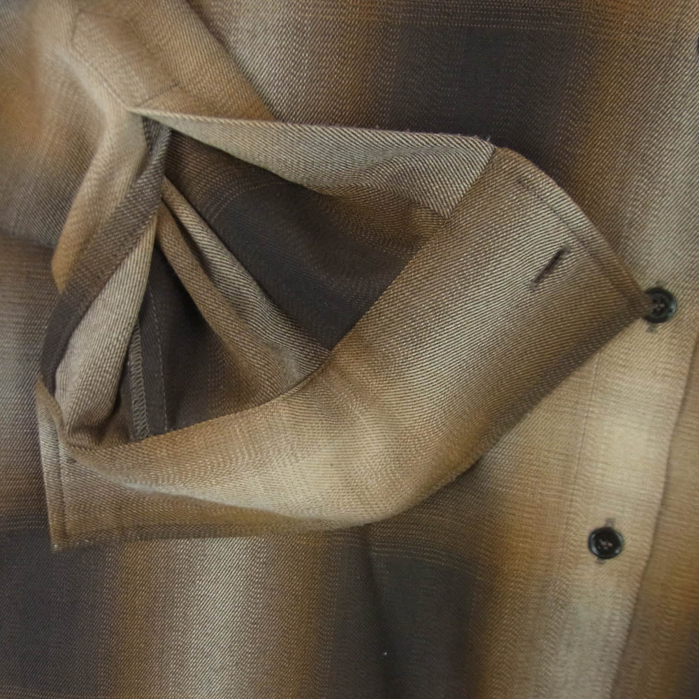 MAISON MARGIELA メゾンマルジェラ 22AW S52DL01095 MM6 エムエムシックス チェック シャツ 変形 オンブレ 長袖 ブラウン系 36【中古】