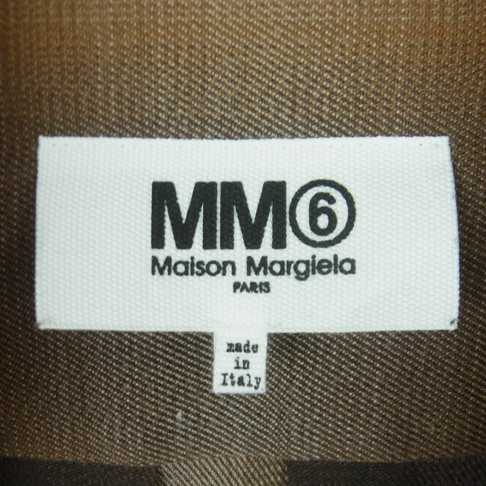 MAISON MARGIELA メゾンマルジェラ 22AW S52DL01095 MM6 エムエムシックス チェック シャツ 変形 オンブレ 長袖 ブラウン系 36【中古】