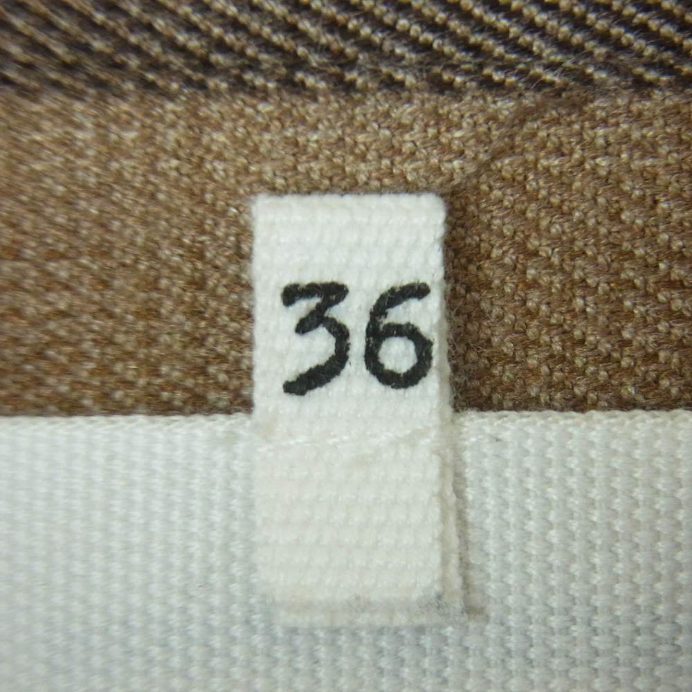MAISON MARGIELA メゾンマルジェラ 22AW S52DL01095 MM6 エムエムシックス チェック シャツ 変形 オンブレ 長袖 ブラウン系 36【中古】