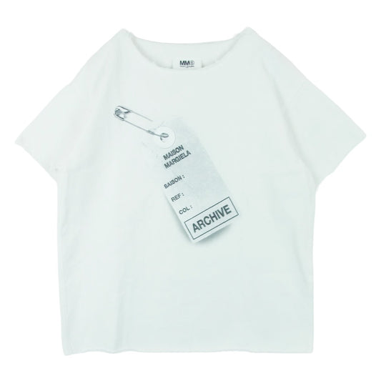 MAISON MARGIELA メゾンマルジェラ 17SS S32NC0476 MM6 エムエムシックス オーバーサイズ カットオフ 半袖 Tシャツ ARCHIVE ホワイト系 40【中古】