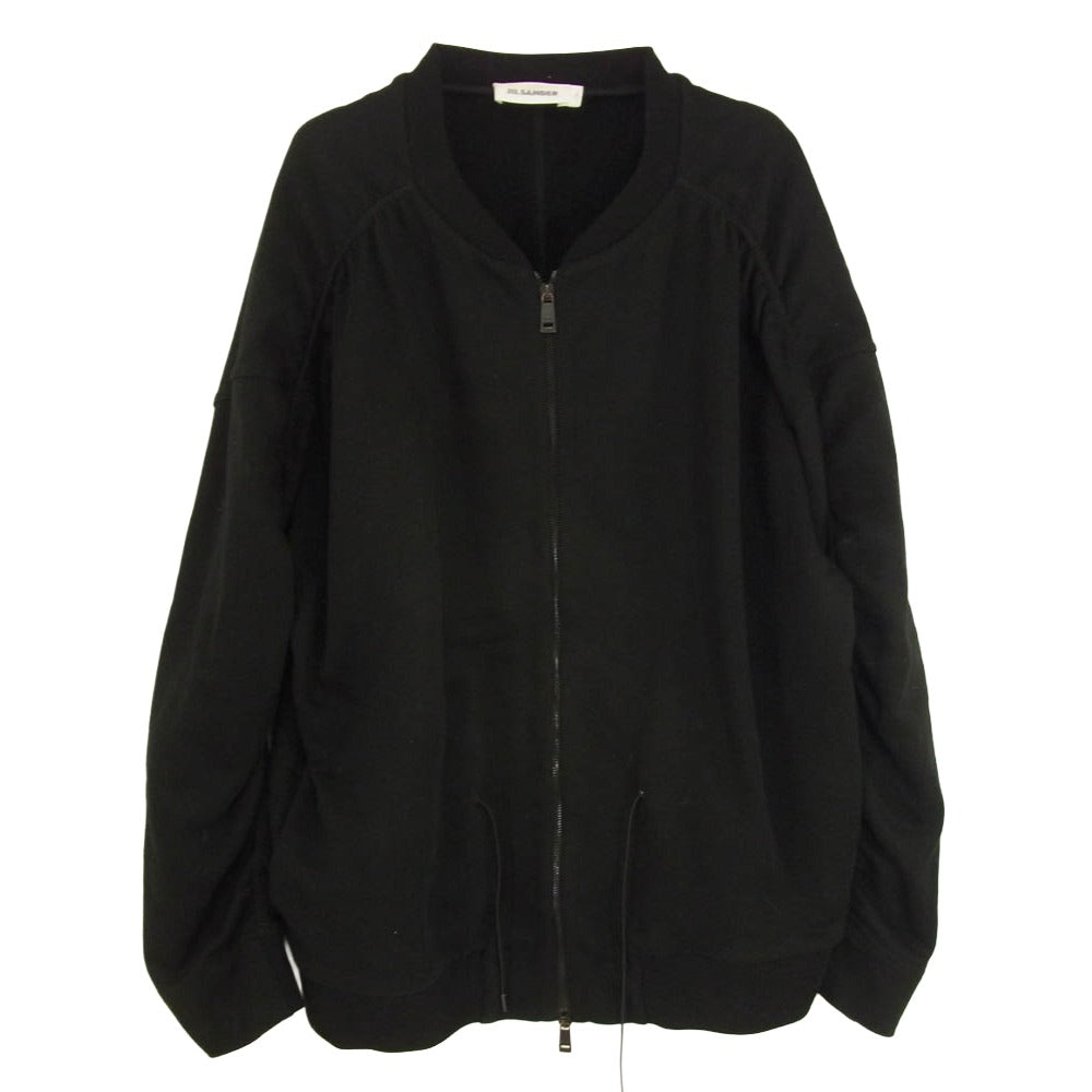 JIL SANDER ジルサンダー 17SS JSUM707004 コットン ジップアップ ジャケット スウェット ブルゾン ブラック系 L【中古】