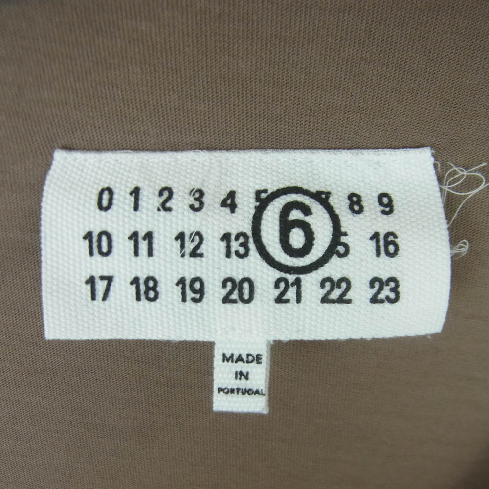 MAISON MARGIELA メゾンマルジェラ 25SS SH0NH0010 MM6 エムエムシックス バイカラー ロゴ プリント 長袖 カットソー ブラック系 グレイッシュベージュ系 XL【中古】