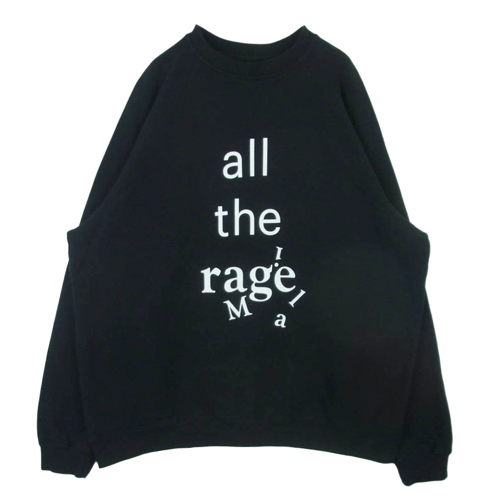 MAISON MARGIELA メゾンマルジェラ 20SS S51GU0092 反転ロゴ 四つタグ 10ライン all the rage オーバーサイズ プルオーバー スウェット トレーナー ブラック系 L【中古】
