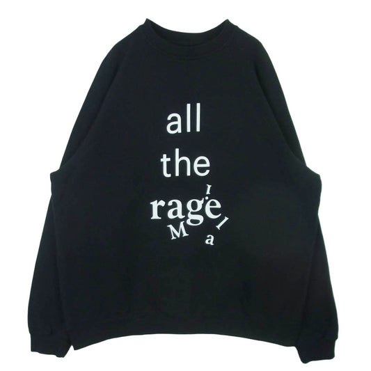 MAISON MARGIELA メゾンマルジェラ 20SS S51GU0092 反転ロゴ 四つタグ 10ライン all the rage オーバーサイズ プルオーバー スウェット トレーナー ブラック系 L【中古】
