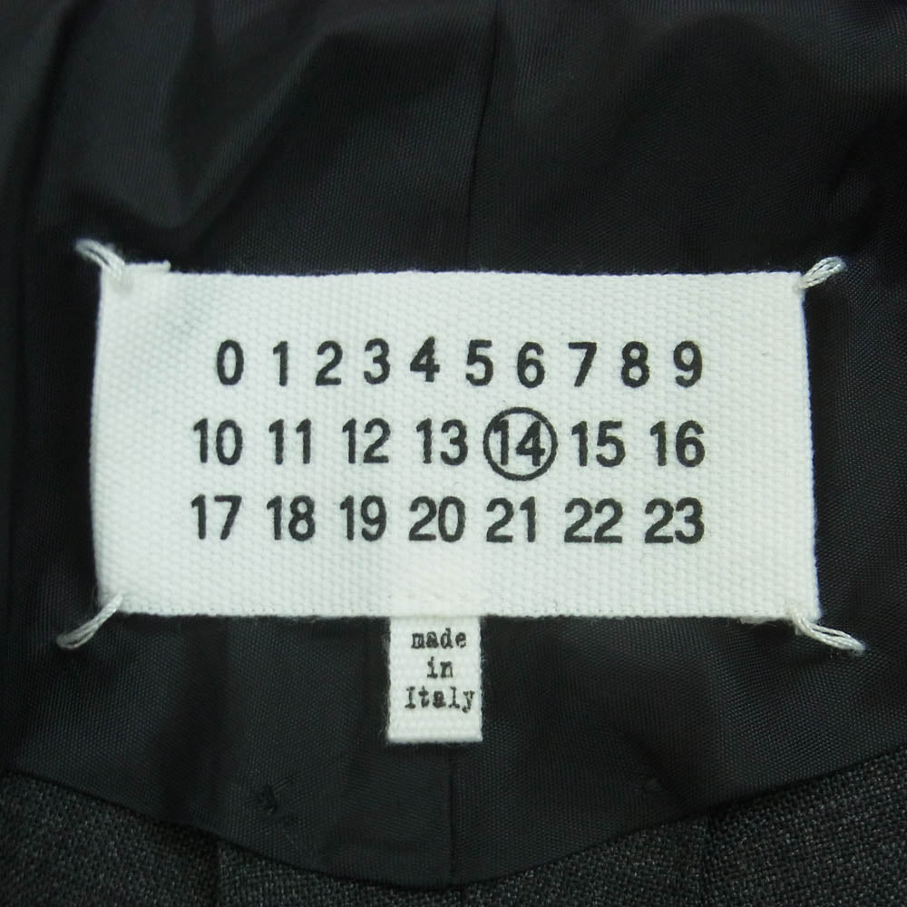 MAISON MARGIELA メゾンマルジェラ 20AW S50KA0517 四つタグ 14ライン スリム トラウザーズ スラックス パンツ チャコール系 グレー系 50【美品】【中古】