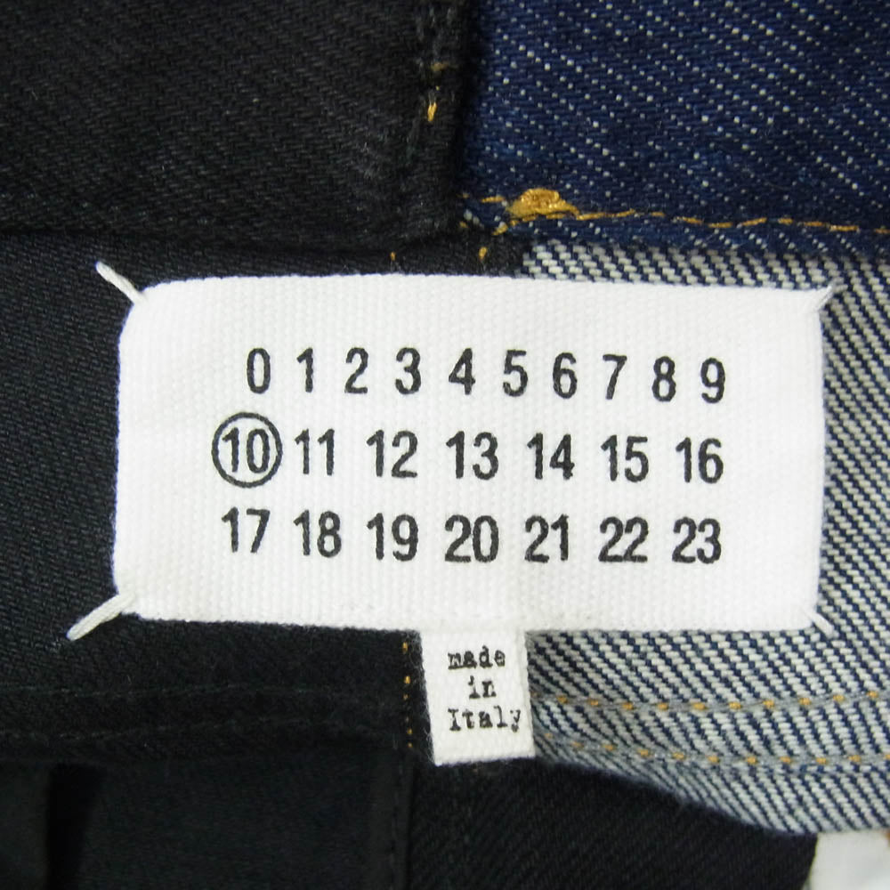 MAISON MARGIELA メゾンマルジェラ 19AW S30LA0138 四つタグ 10ライン Two-Tone Straight Denim Pants ツートーン ストレート デニム パンツ バイカラー インディゴブルー系 29【中古】