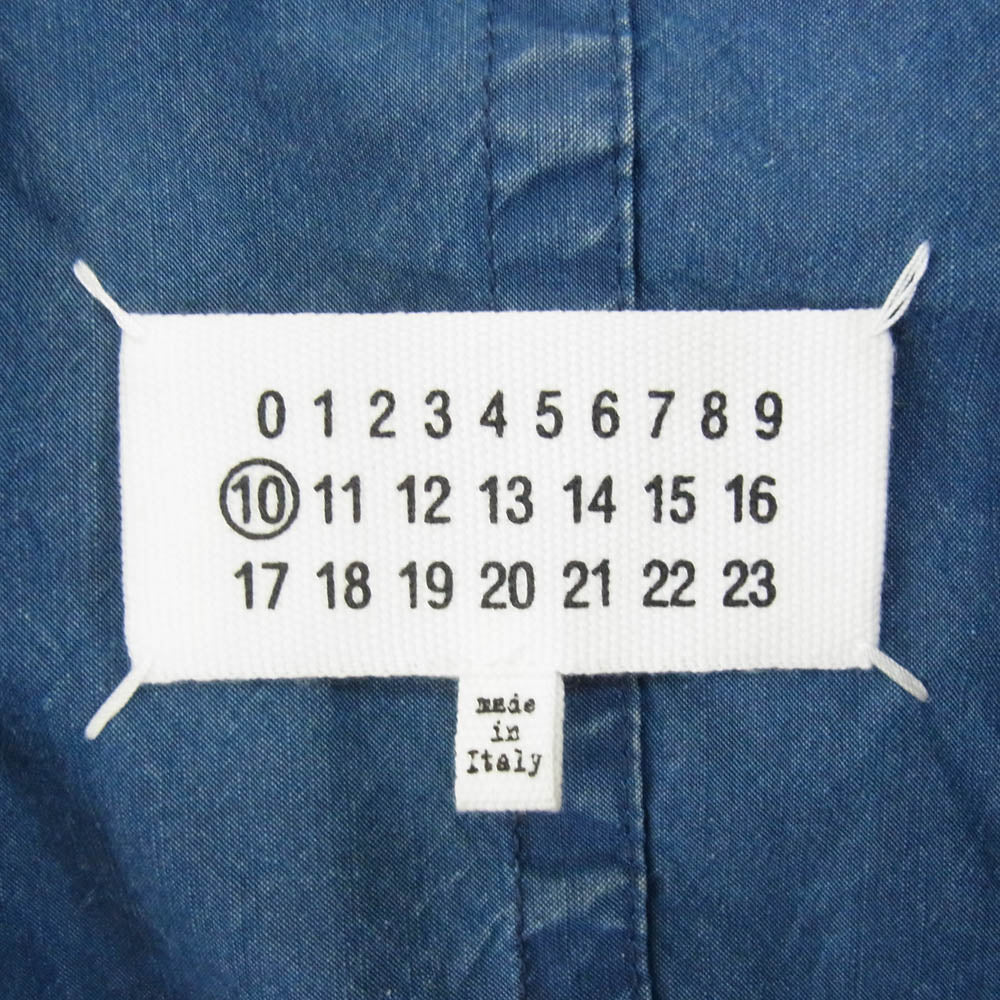 MAISON MARGIELA メゾンマルジェラ 17SS S30AM0365 四つタグ 10ライン ウォッシュ加工 ステンカラーコート インディゴブルー系 48【中古】