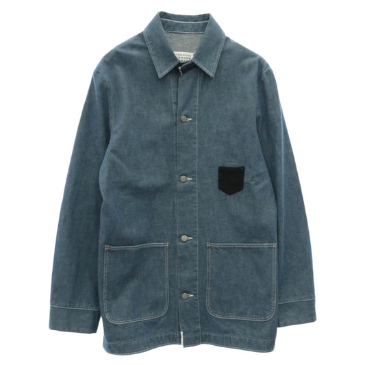 MAISON MARGIELA メゾンマルジェラ 21AW S50AM0539 四つタグ 10ライン カバーオール デニム ジャケット インディゴブルー系 10【中古】