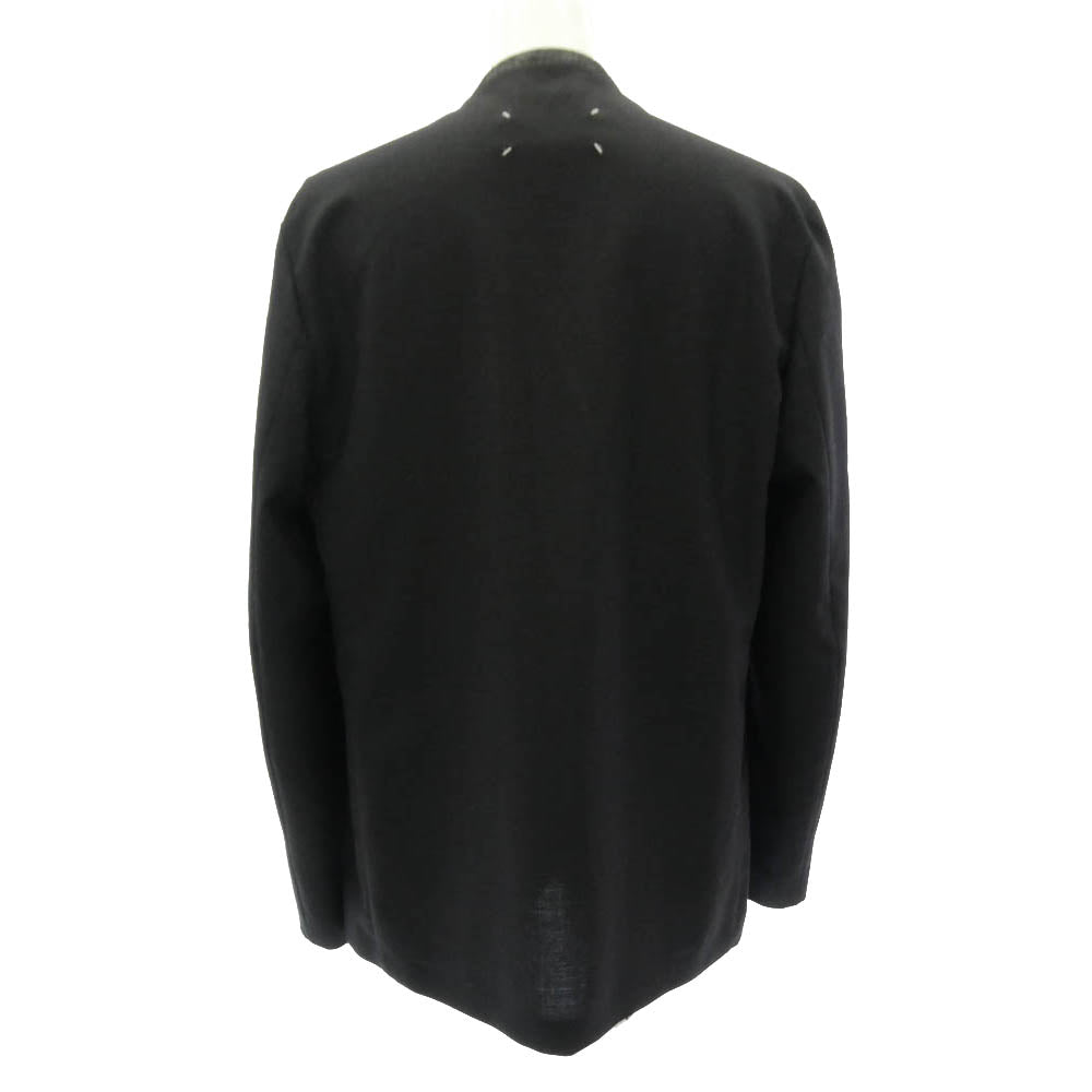 MAISON MARGIELA メゾンマルジェラ 18AW S50BN0357 四つタグ 10ライン ノーカラー ジャケット カラーレス テーラード ジャケット チャコール系 50【中古】