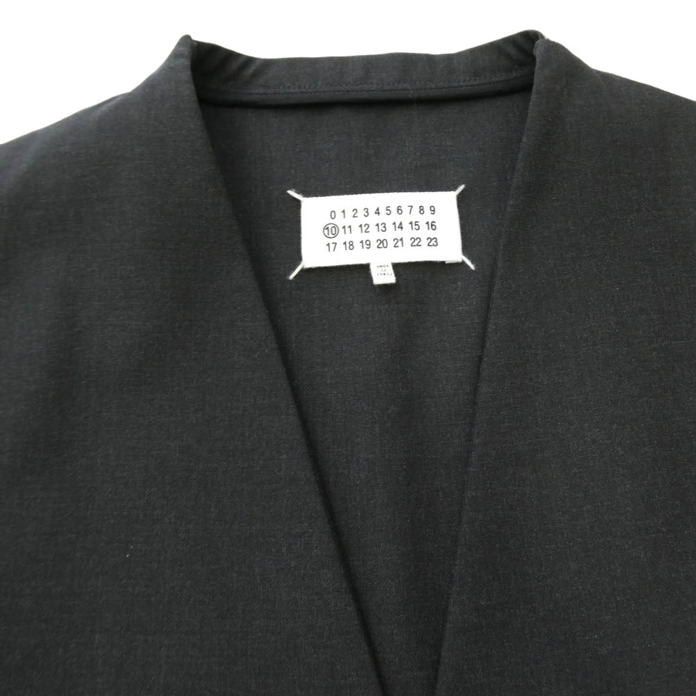 MAISON MARGIELA メゾンマルジェラ 18AW S50BN0357 四つタグ 10ライン ノーカラー ジャケット カラーレス テーラード ジャケット チャコール系 50【中古】