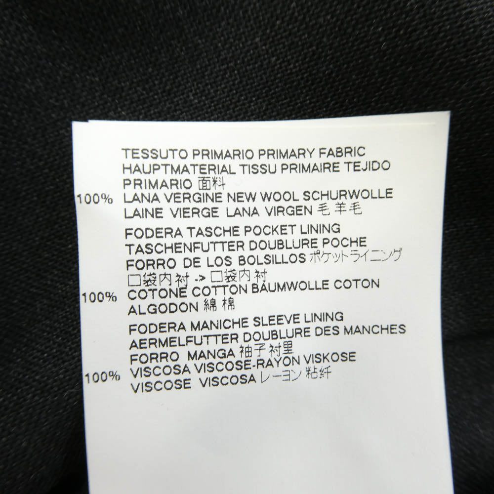MAISON MARGIELA メゾンマルジェラ 18AW S50BN0357 四つタグ 10ライン ノーカラー ジャケット カラーレス テーラード ジャケット チャコール系 50【中古】