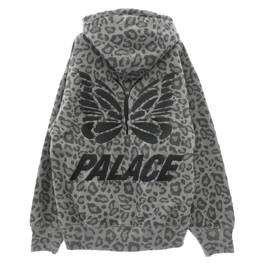 Needles ニードルス PALACE パレス × Palace HOODIE パレス バックロゴ プリント フーディー スウェットシャツ パーカー グレー系 S【美品】【中古】