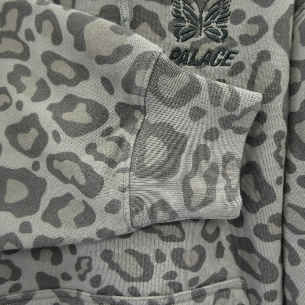 Needles ニードルス PALACE パレス × Palace HOODIE パレス バックロゴ プリント フーディー スウェットシャツ パーカー グレー系 S【美品】【中古】