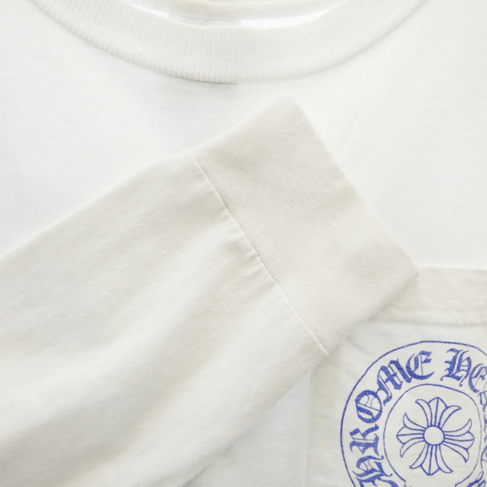 CHROME HEARTS クロムハーツ（原本無） Old Vine CH Plus Longsleeves オールド ヴァインCHプラスバックプリント ホースシューポケット付き 長袖 Tシャツ ブラック ホワイト系 S【中古】
