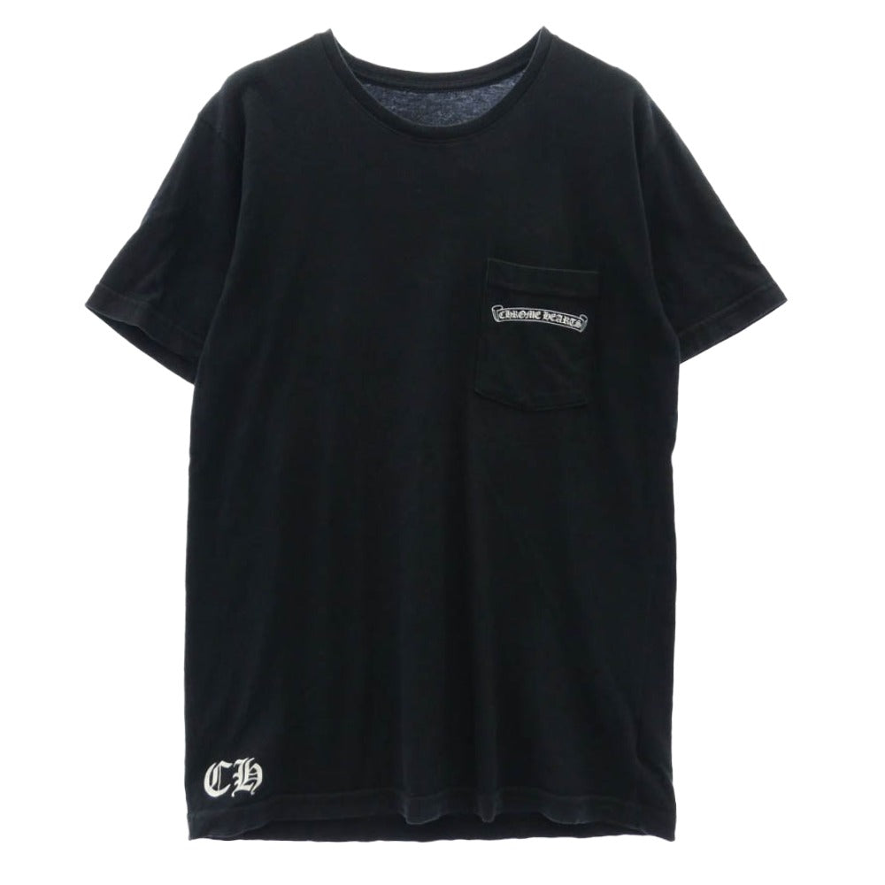 CHROME HEARTS クロムハーツ（原本無） スター バックプリント スクロールラベル ポケット付き 半袖 Tシャツ ブラック系 M【中古】