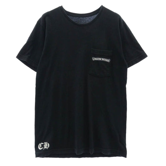 CHROME HEARTS クロムハーツ（原本無） スター バックプリント スクロールラベル ポケット付き 半袖 Tシャツ ブラック系 M【中古】