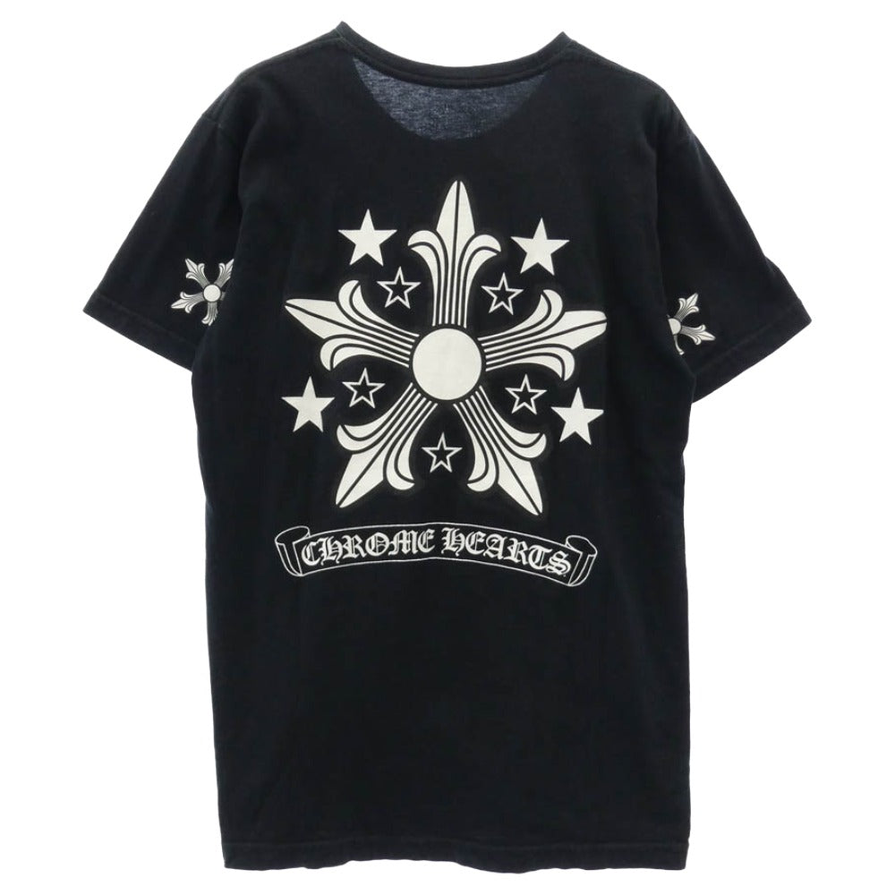 CHROME HEARTS クロムハーツ（原本無） スター バックプリント スクロールラベル ポケット付き 半袖 Tシャツ ブラック系 M【中古】