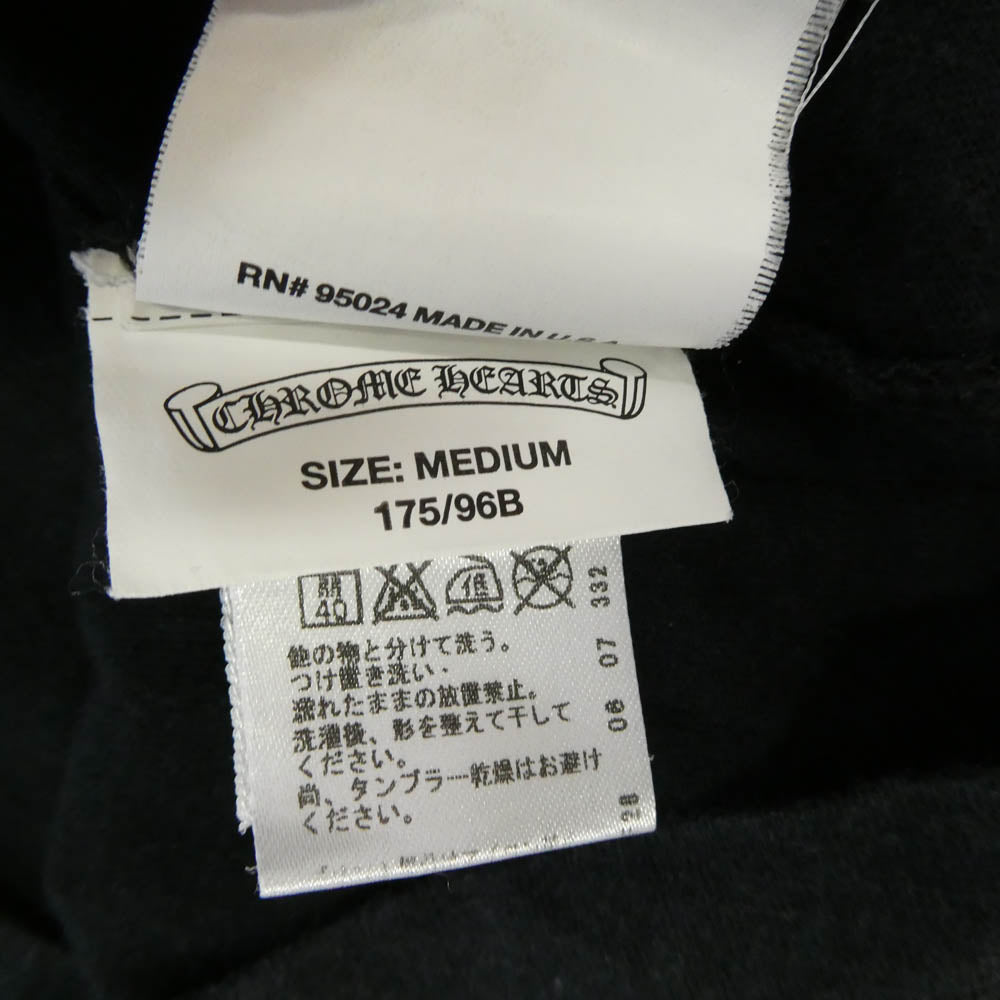 CHROME HEARTS クロムハーツ（原本無） スター バックプリント スクロールラベル ポケット付き 半袖 Tシャツ ブラック系 M【中古】