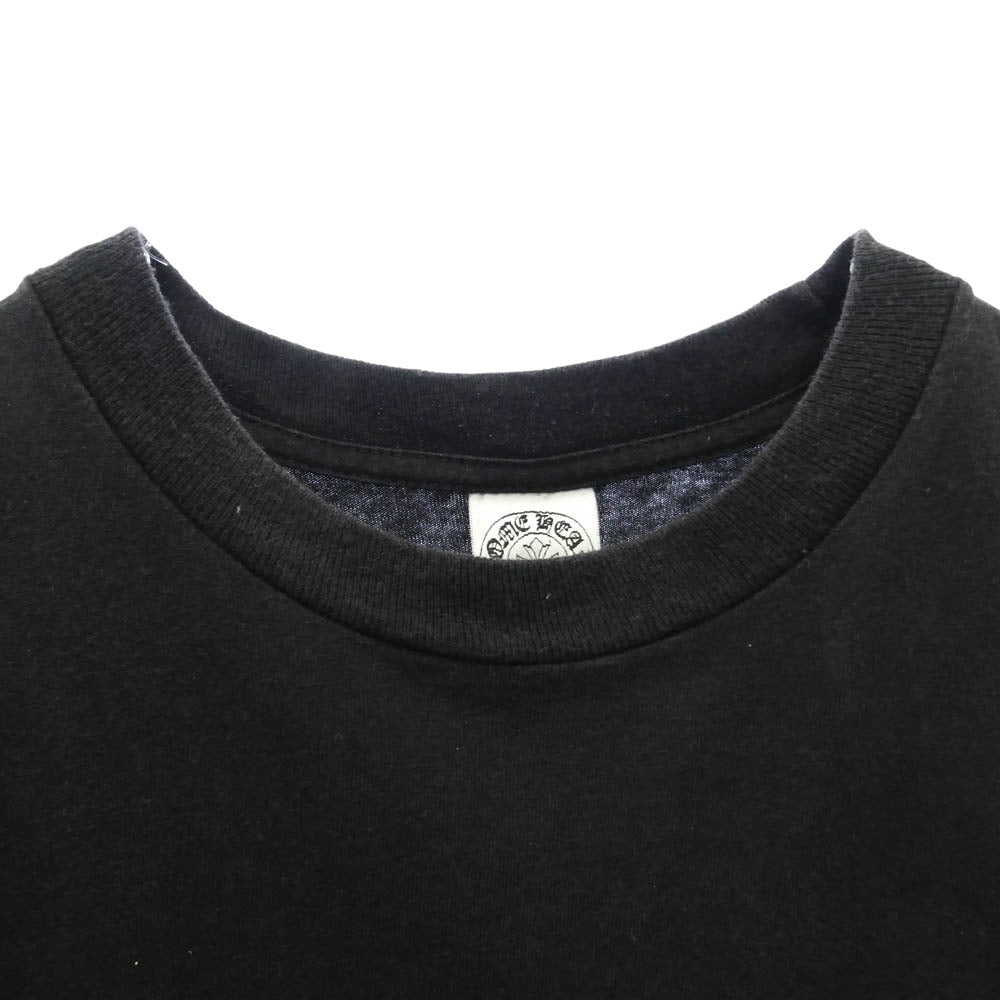 CHROME HEARTS クロムハーツ（原本無） CHプラス ホースシュー バックプリント 袖プリント ポケット付き 長袖 Tシャツ ブラック ブラック系 M【中古】