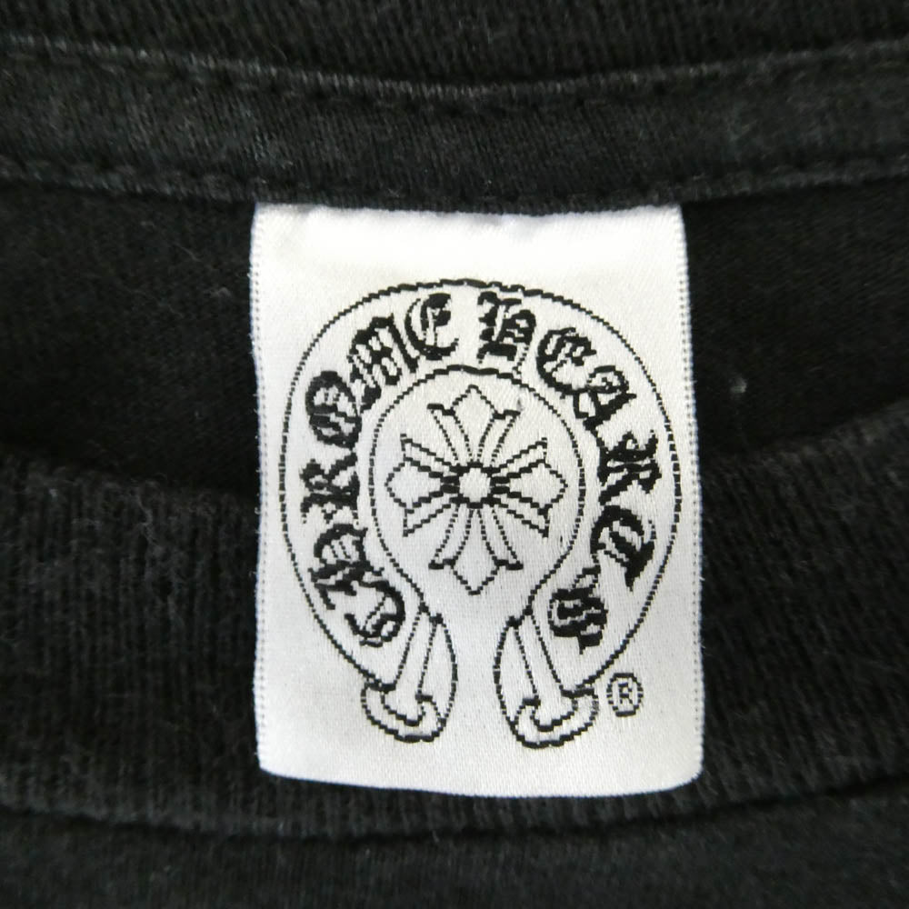 CHROME HEARTS クロムハーツ（原本無） CHプラス ホースシュー バックプリント 袖プリント ポケット付き 長袖 Tシャツ ブラック ブラック系 M【中古】