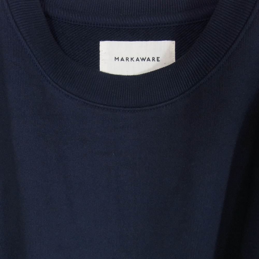 markaware マーカウェア A23C-05CS01C HUGE SWEAT ORGANIC COTTON HEAVY FLEECE ヒュージ オーガニックコットン ヘビーフリース クルーネック スウェット トレーナー ネイビー系 1【中古】