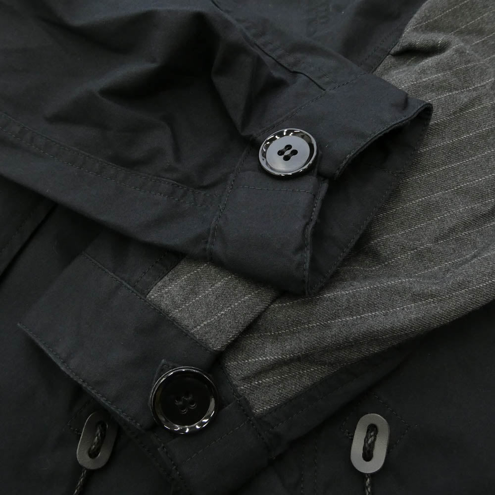 uniform experiment ユニフォームエクスペリメント 21AW UE-212012 SLEEVE PANELED MODS COAT スリーブ パネルド ミリタリー モッズコート ブラック系 1【中古】
