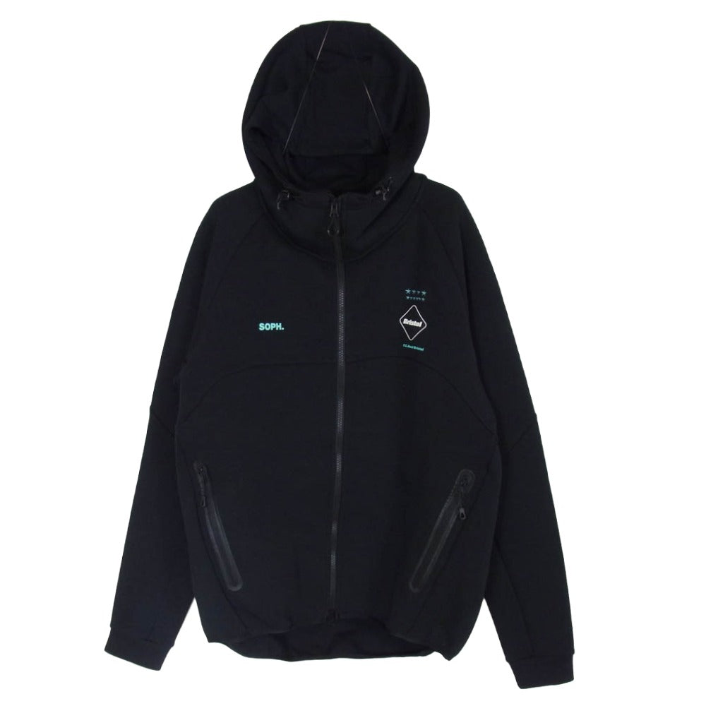 F.C.R.B. エフシーアールビー 21AW FCRB-212061 VENTILATION HOODIE ベンチレーション フーディー ジップアップ パーカー ブラック系 M【中古】