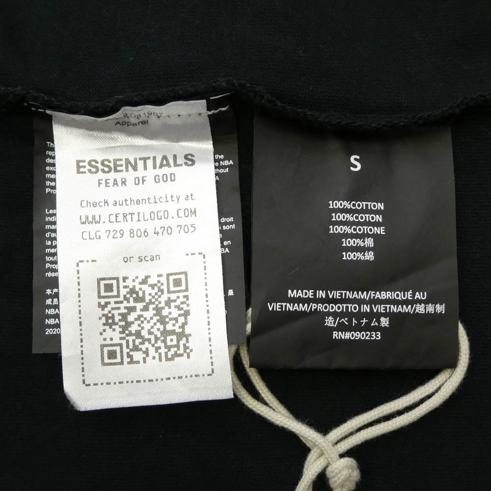 FEAR OF GOD フィアオブゴッド ESSENTIALS エッセンシャルズ NBA Bulls Tee シカゴ ブルズ プリント クルーネック 半袖 Tシャツ ブラック系 S【中古】