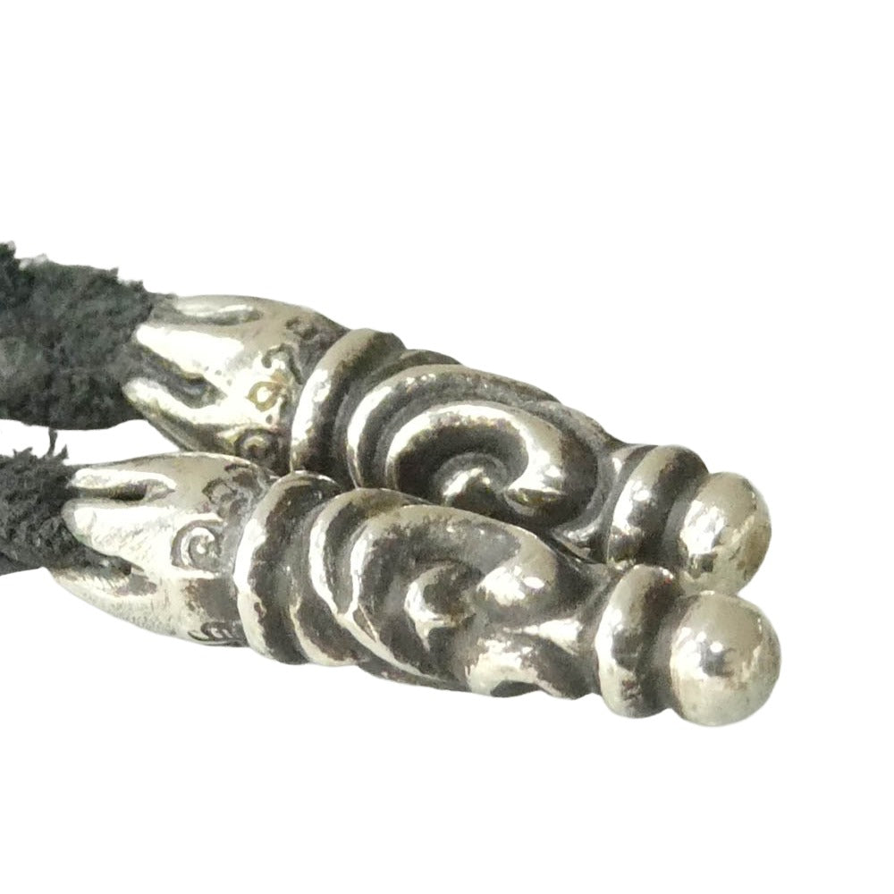 CHROME HEARTS クロムハーツ（原本有） STAR 5 POINT LEATHER BRAID ラージ 5ポイントスター レザーブレード ネックレス ブラック系 シルバー系【中古】